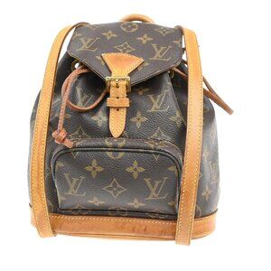 LOUIS VUITTON Mini Montsouris Backpack Bag Monogram Leather Brown M51137 78KC503